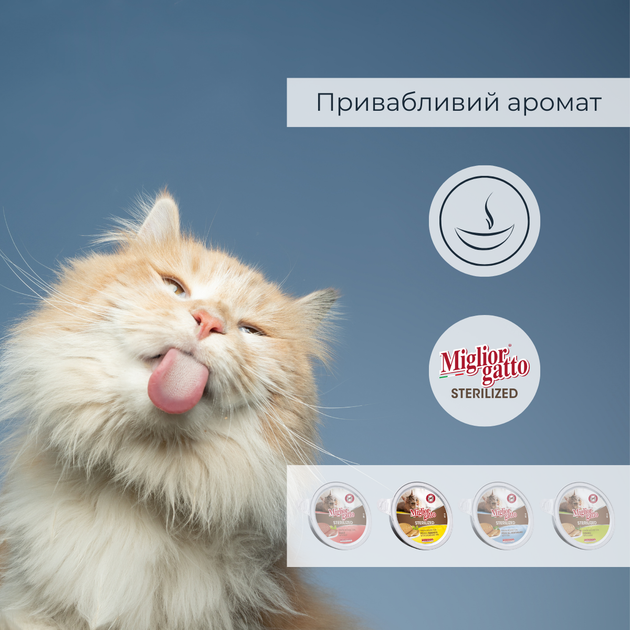 Консервований корм Morando Migliorgatto Sterilized Беззернові консерви для стерилізованих котів мус з куркою та прошуто 85 г (m01460) - зображення 5