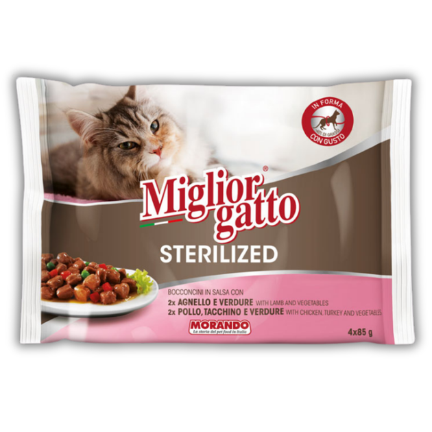 Консервированный корм Morando Migliorgatto Sterilized Набор консервов для стерилизованных кошек ягненка 2 шт + курица и индейка 2 шт 4 шт х 85 г (m01481) - Фото 1 Консервированный корм Morando Migliorgatto Sterilized Набор консервов для стерилизованных кошек ягненка 2 шт + курица и индейка 2 шт 4 шт х 85 г (m01481) - изображение 1