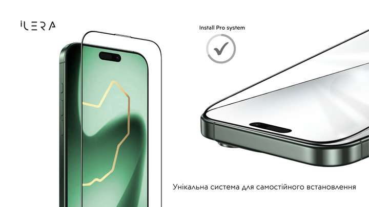Защитное стекло для смартфона Apple iPhone 17 Pro iLera ECO EverGlass Black (ILEC14) - Фото 2 Защитное стекло для смартфона Apple iPhone 17 Pro iLera ECO EverGlass Black (ILEC14) - изображение 2