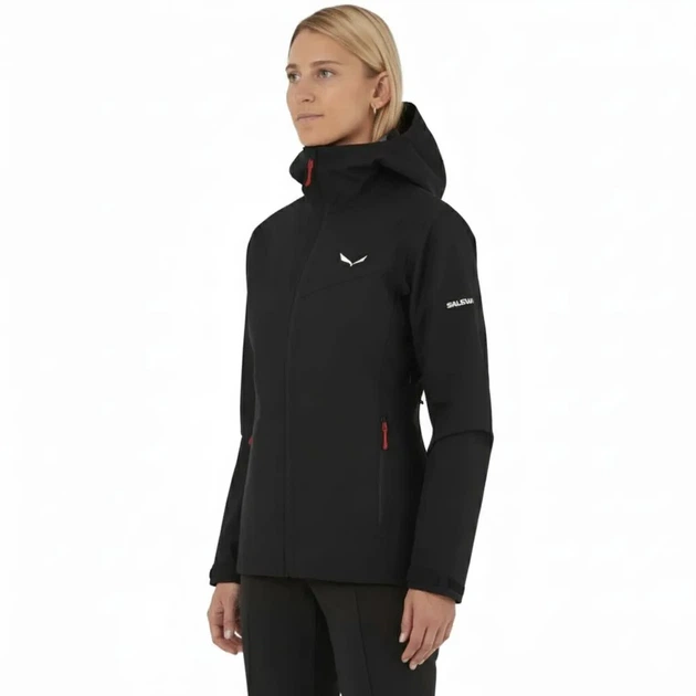 Куртка Salewa Puez Aqua 4 PTX 2.5L Wms 0910 чорна M жіноча - Фото 6 Куртка Salewa Puez Aqua 4 PTX 2.5L Wms 0910 чорна M жіноча - изображение 6