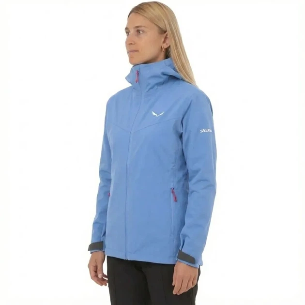 Куртка Salewa Puez Aqua 4 PTX 2.5L Wms 3150 блакитна S жіноча - Фото 5 Куртка Salewa Puez Aqua 4 PTX 2.5L Wms 3150 блакитна S жіноча - изображение 5