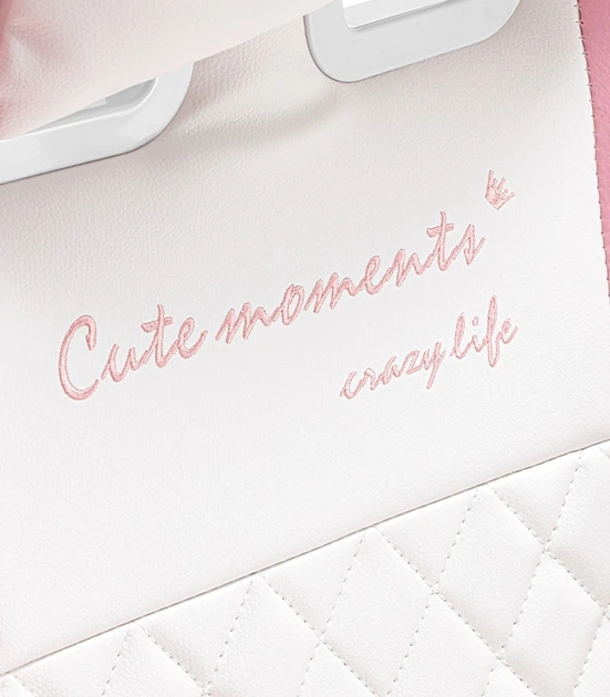 Dziecięcy fotel gamingowy Hedo 100004 z wysuwanym podnóżkiem z masażem Różowe (5904041164262) - obraz 9