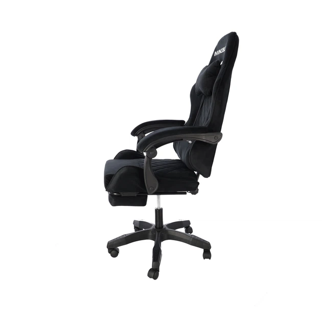 Ігрове крісло Hedo 100049 з висувною підставкою для ніг Чорне (5907184130118) - зображення 4