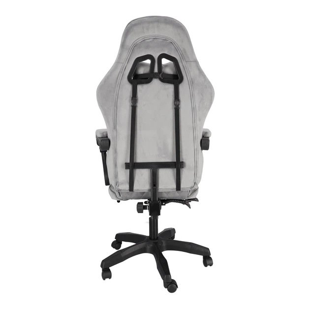 Ігрове крісло Hedo 100050 з висувною підставкою для ніг Сіре (5907184130125) - зображення 4