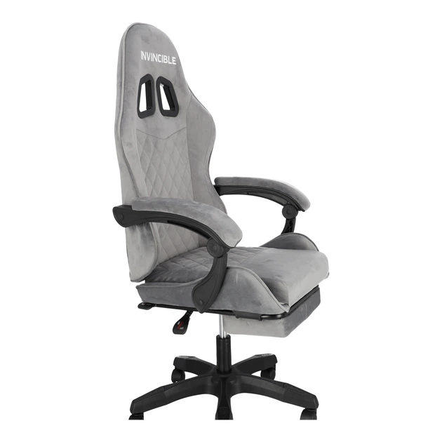 Ігрове крісло Hedo 100050 з висувною підставкою для ніг Сіре (5907184130125) - зображення 7