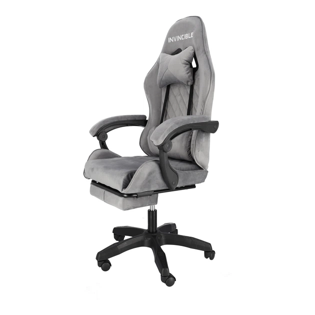 Ігрове крісло Hedo 100050 з висувною підставкою для ніг Сіре (5907184130125) - зображення 3