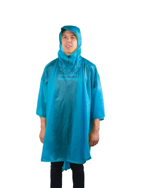 Плащ пончо водонепроницаемый дождевик с капюшоном Sea to Summit Poncho 15D Blue Uni (100067062) - изображение 2