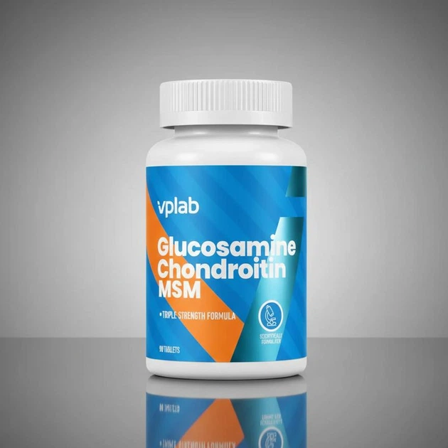 Глюкозамін та хондроїтин з MСM для здоров'я суглобів VPlab Glucosamine & Chondroitin & MSM 90 таблеток - зображення 2