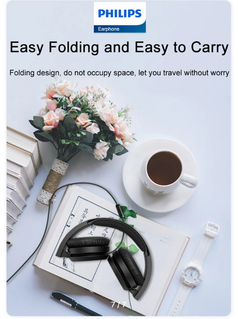 Наушники проводные Philips On-ear headphones TAH4105 Black - изображение 3