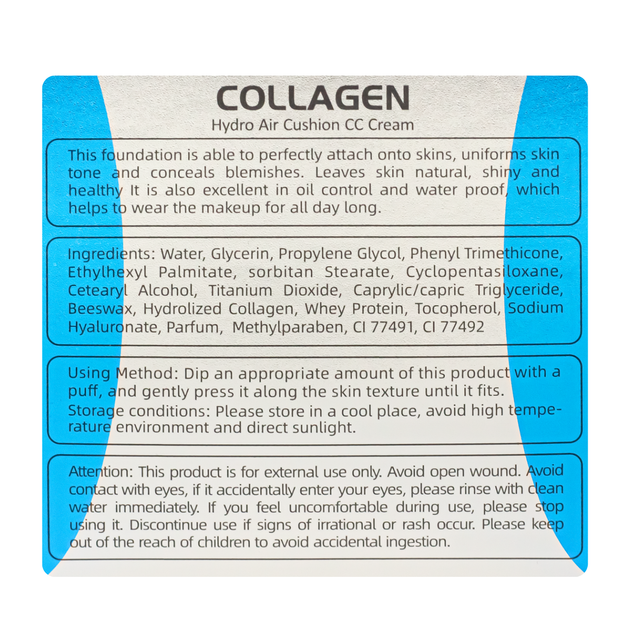 СС-крем кушон для лица увлажняющий TUZ Collagen Hydro с коллагеном, 02 Natural Skin Натуральный - изображение 4