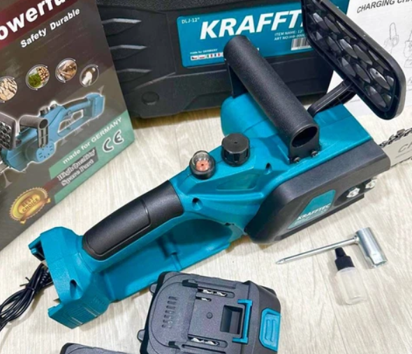 Акумуляторна пила 12 дюймів Krafftec [52V 6Ah / 2500 Вт / 2 акумулятори] з автоматичним мастилом - зображення 3