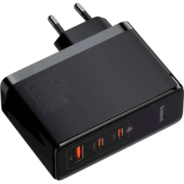 Сетевое зарядное устройство BASEUS GaN5 Pro 160W (2 Type-C + 1 USB) с кабелем - изображение 5