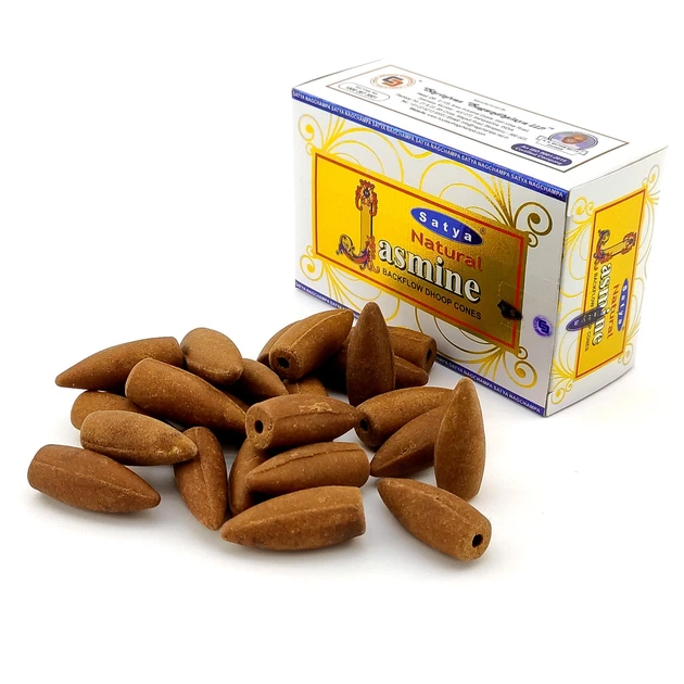 Благовония Natural Jasmine Backflow Cones Satya 24шт/уп. Арома-конусы с обратным потоком Жасмин (34977) - Фото 1 Благовония Natural Jasmine Backflow Cones Satya 24шт/уп. Арома-конусы с обратным потоком Жасмин (34977) - изображение 1