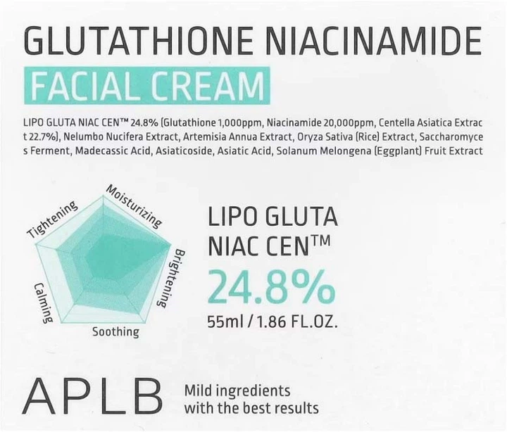 Krem nawilżający do twarzy Aplb Glutathione Niacinamide rozświetlający 55 ml (8809874682686) - obraz 2
