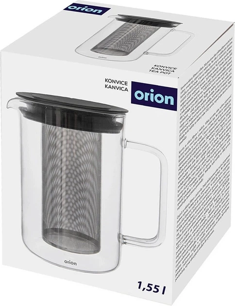 Dzbanek do herbaty Orion szklany z zaparzaczem żaroodporny Przezroczysty 1.55 l (8592381238919) - obraz 5
