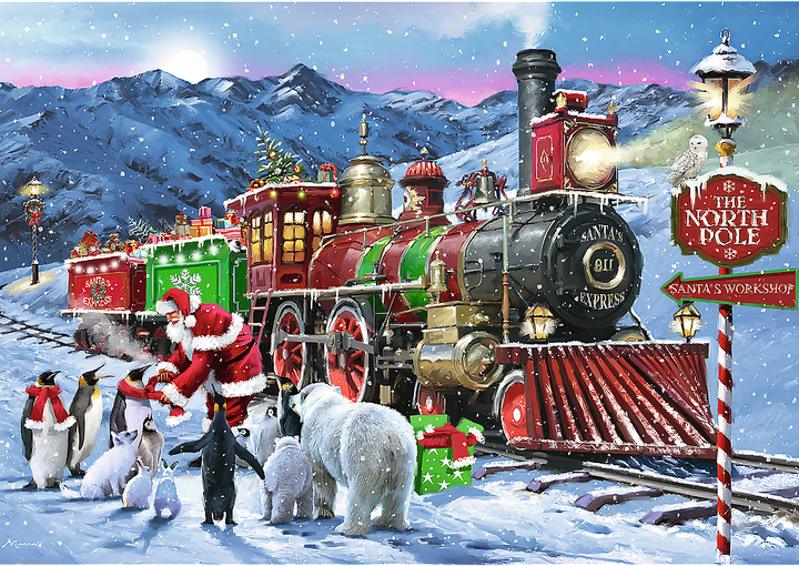 Пазл Trefl XMAS Premium Plus Різдвяний експрес 1000 елементів 12097 (5900511120974) - зображення 3