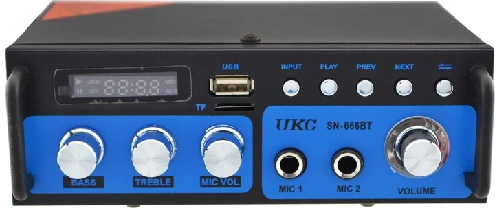 Підсилювач звуку UKC AMP 666BT з Bluetooth, USB та FM‑радіо (7961) - зображення 2