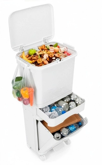 Kosz do segregacji SPRINGOS HA1110 42 l Biały (5908455307307) - obraz 8