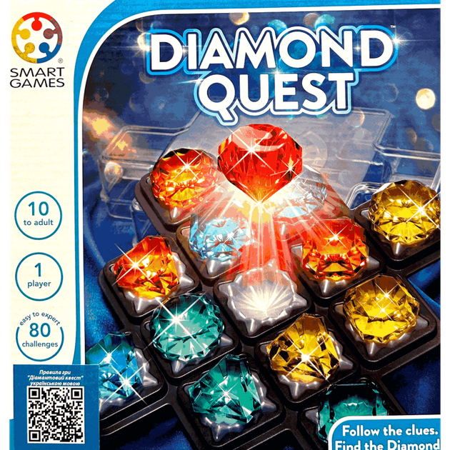 Настільна гра Smart Games Діамантовий Квест (Diamond Quest) (англ) ( SG093 ) - Фото 1 Настільна гра Smart Games Діамантовий Квест (Diamond Quest) (англ) ( SG093 ) - изображение 1