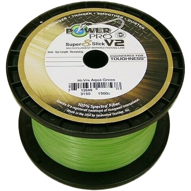Шнур Power Pro Super 8 Slick V2 (Aqua Green) 2740m 0.28mm 44lb/20.0kg - Фото 1 Шнур Power Pro Super 8 Slick V2 (Aqua Green) 2740m 0.28mm 44lb/20.0kg - зображення 1