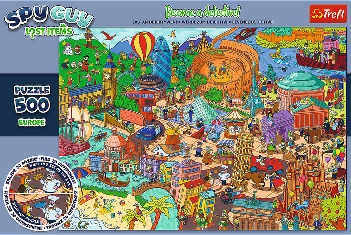 Пазл Trefl Spy Guy Загублені предмети Європа 500 елементів 37481 (5900511374810) - зображення 2