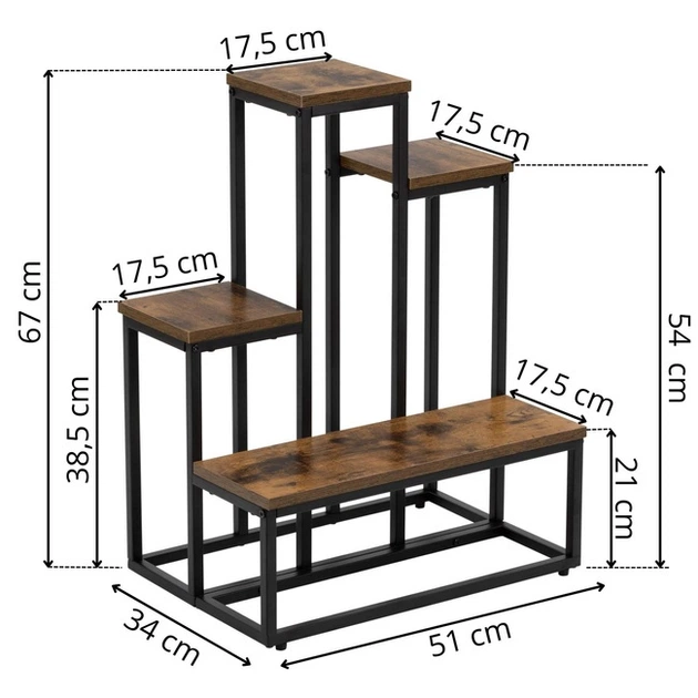 Kwietnik Springos GA0210 metalowy Brązowy (5908455305075) - obraz 9