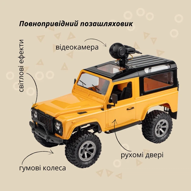 Машинка OTAMANKO 4x4 повнопривідний позашляховик з камерою жовтий - зображення 2