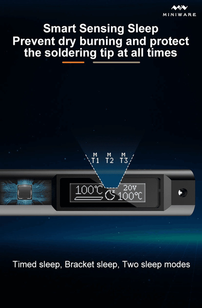 Паяльник Miniware TS21 живлення USB Type-C + 3 жала типу С210 KU,IS,I - З Блоком живлення 100W - зображення 5