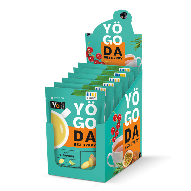 Чай «Імбирний» YOGODA Без цукру 6шт х 40г ШоуБокс 002873 - изображение 5