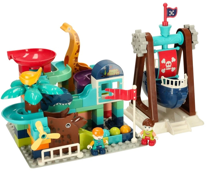 Klocki konstrukcyjne Bibi-inn Park Dinozaurów Tor kulkowy 121 elementów (KX3589_1) (5903039753235) - obraz 2