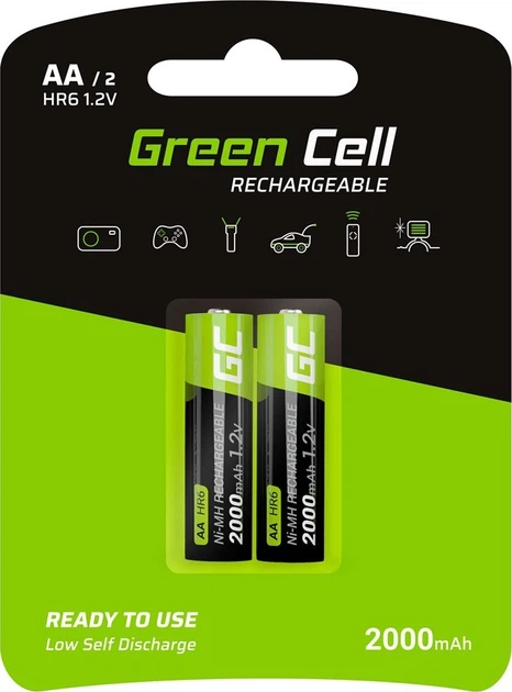 Akumulatorki Greencell Ni-MH AA 2000 mAh 2 szt. (5903317225867) - obraz 3