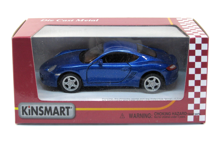 Машинка Kinsmart Porsche Cayman S 1:34 синяя KT5307W - изображение 8