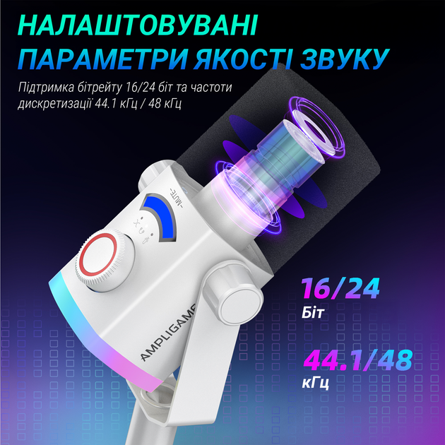 Мікрофон динамічний Fifine AM8PROTW USB/XLR White - зображення 8