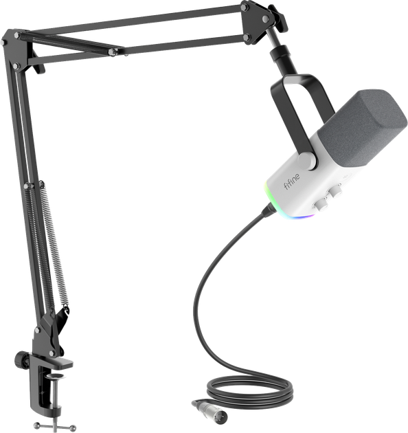 Mikrofon dynamiczny Fifine USB/XLR White AM8TW (4820216978827) - obraz 2
