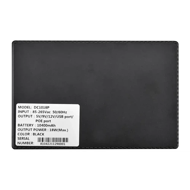 ДБЖ для роутера (маршрутизаторів) DC1018P 10400 мАг 18 W 5V/9V/12V POE - зображення 3