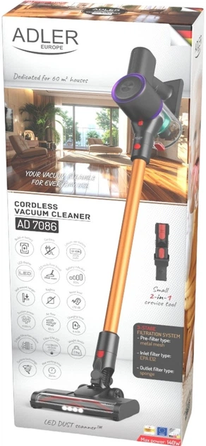 Odkurzacz akumulatorowy Adler AD 7086 - obraz 2