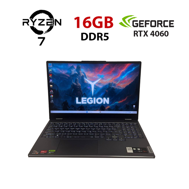Игровой ноутбук Б-класс Lenovo Legion 5 15ARP8 / 15.6" (2560x1440) IPS / AMD Ryzen 7 7735HS (8 (16) ядер 3.2 - 4.75 GHz) / 16 GB DDR5 / 512 GB SSD / nVidia GeForce RTX 4060, 8 GB GDDR6, 128-bit / WebCam б/у - Фото 1 Игровой ноутбук Б-класс Lenovo Legion 5 15ARP8 / 15.6" (2560x1440) IPS / AMD Ryzen 7 7735HS (8 (16) ядер 3.2 - 4.75 GHz) / 16 GB DDR5 / 512 GB SSD / nVidia GeForce RTX 4060, 8 GB GDDR6, 128-bit / WebCam б/у - изображение 1