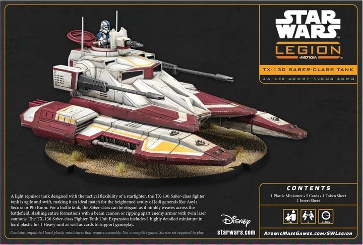 Dodatek do gry planszowej Atomic Mass Games Star Wars Legion 2.0: Czołg klasy Saber TX-130 (edycja międzynarodowa) (841333134969) - obraz 3