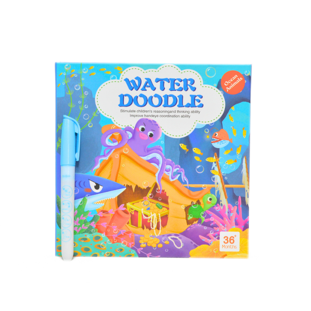 Дитячий багаторазовий набір Water Doodle: Малювання водою + Набір багаторазових наліпок «Океан / Підводний світ» - зображення 2