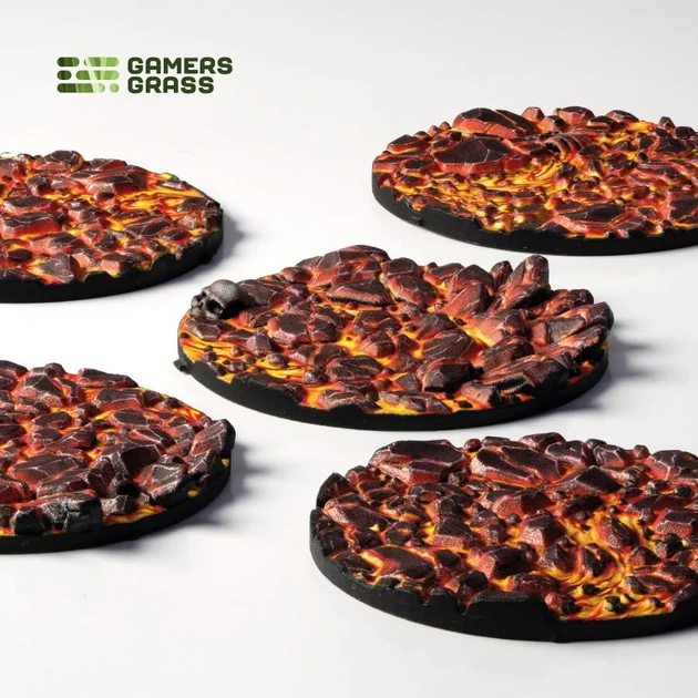Підставки для фігурок Gamers Grass Molten Lava - Round 40 мм 5 шт. (738956791900) - зображення 4