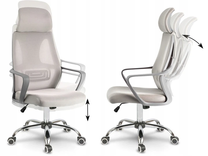 Fotel biurowy Sofotel 2295 Praga z mikrosiatką Jasno-szary (5908220477990) - obraz 3