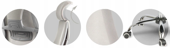 Fotel biurowy Sofotel 2295 Praga z mikrosiatką Jasno-szary (5908220477990) - obraz 6