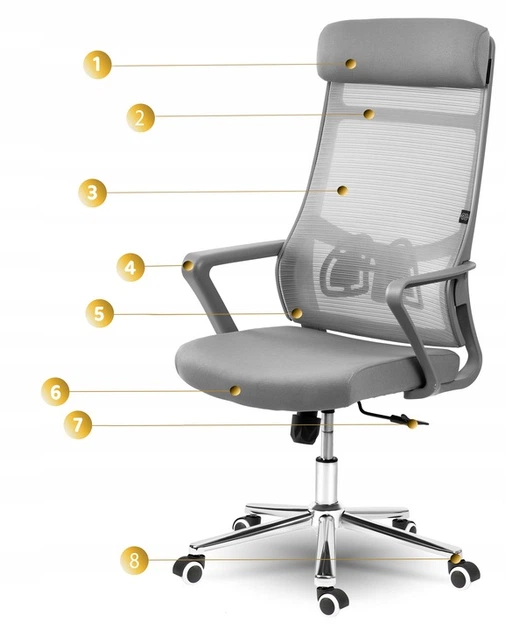 Fotel biurowy Sofotel 240402 Brema z mikrosiatką Szary (5903890619978) - obraz 4
