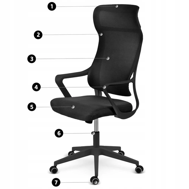 Fotel biurowy Sofotel 241300 Labi z mikrosiatką Czarny (5903890616205) - obraz 4