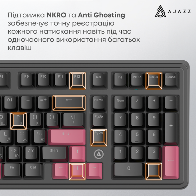 Клавиатура проводная Ajazz AK980 Red Switch USB Black (AK980-R-BR) - изображение 11