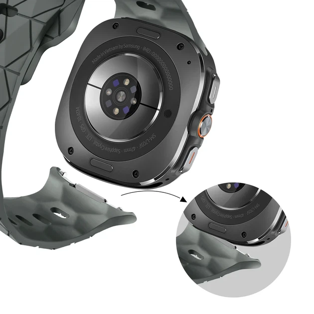 Ремінець TrailFlex для Samsung Galaxy Watch Ultra 2025 – сірий (силікон) BB - Фото 4 Ремінець TrailFlex для Samsung Galaxy Watch Ultra 2025 – сірий (силікон) BB - зображення 4