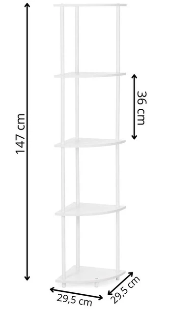 Стелаж SPRINGOS HA7547 кутовий 147 см Білий (5908455306973) - зображення 5