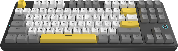 Проводная механическая клавиатура Ajazz AK870 V2 Flying Fish switches Black Grey Yellow (AK870-V2-FF-BGY) - изображение 2
