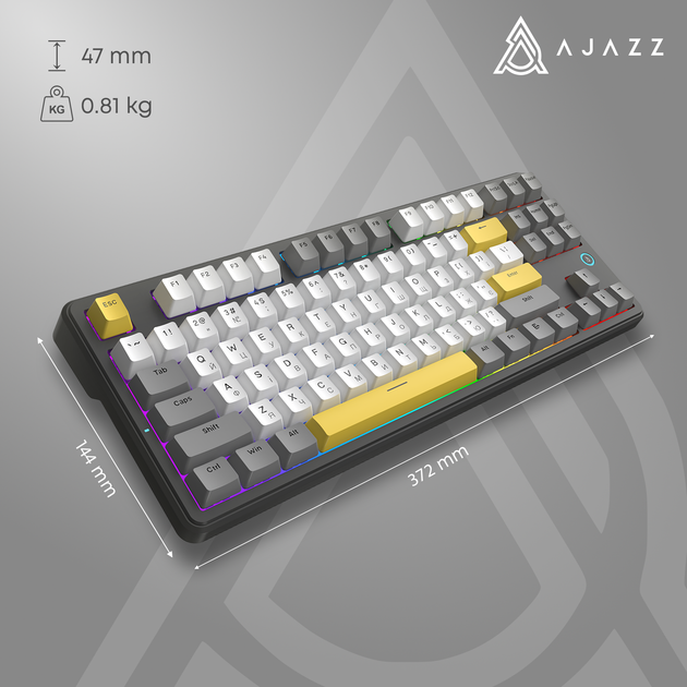Клавиатура проводная Ajazz AK870 V2 Flying Fish Switch USB Black