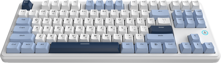 Клавиатура проводная Ajazz AK870 V2 Flying Fish Switch USB White-Blue (AK870-V2-FF-BWB) - изображение 2